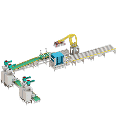全自動包裝碼垛生産線
